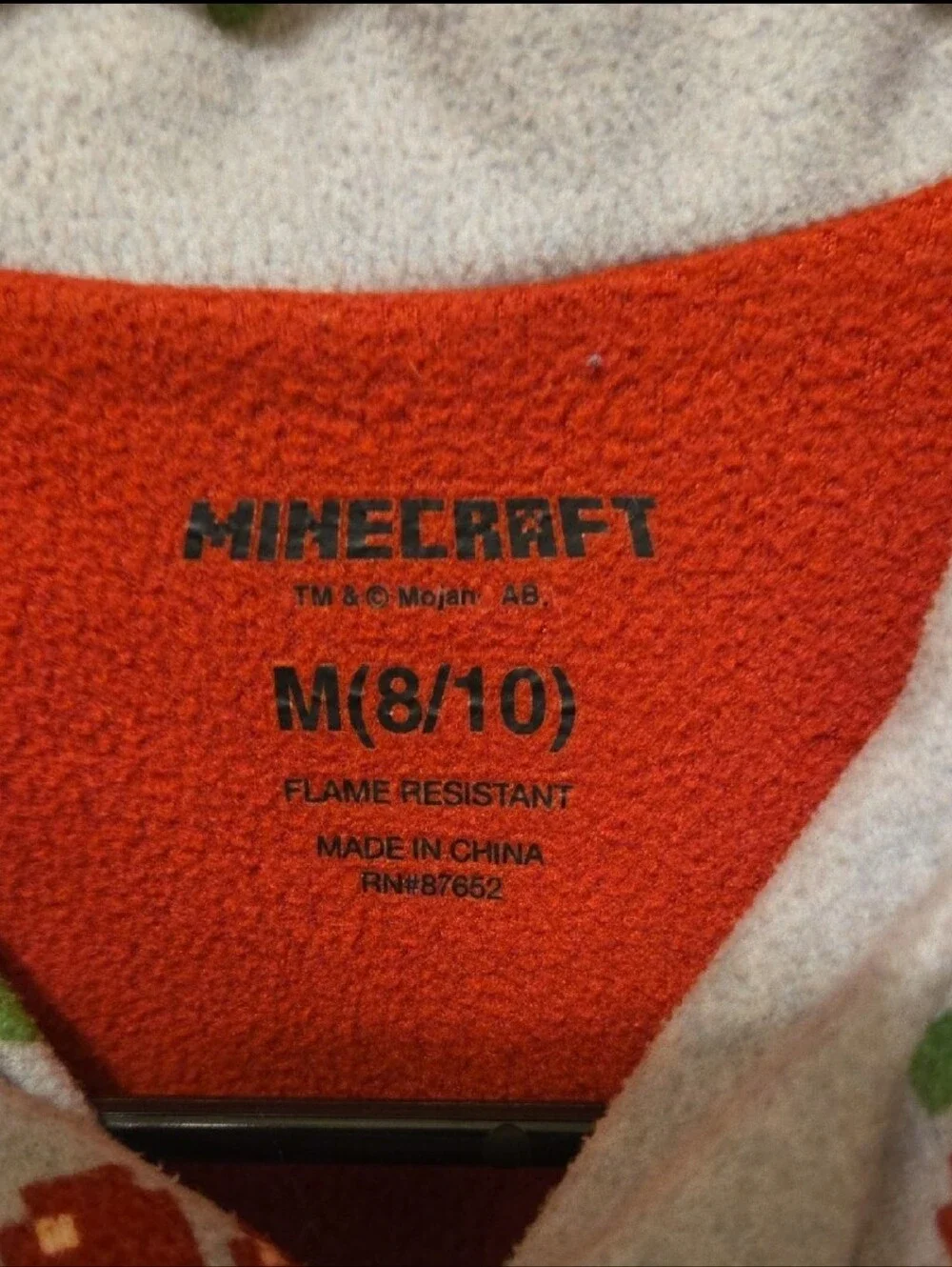 Minecraft Light Grey Kids Holiday Pajamas with Creeper Print